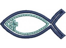 Stickdatei - Fisch mit Kreuz